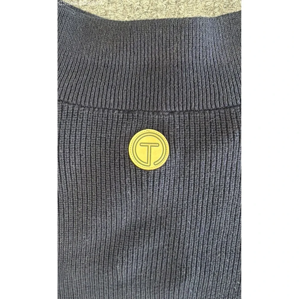 T by Talbots‎ Black/Gray Womens quarter-zip pullover sweater. - Size MP